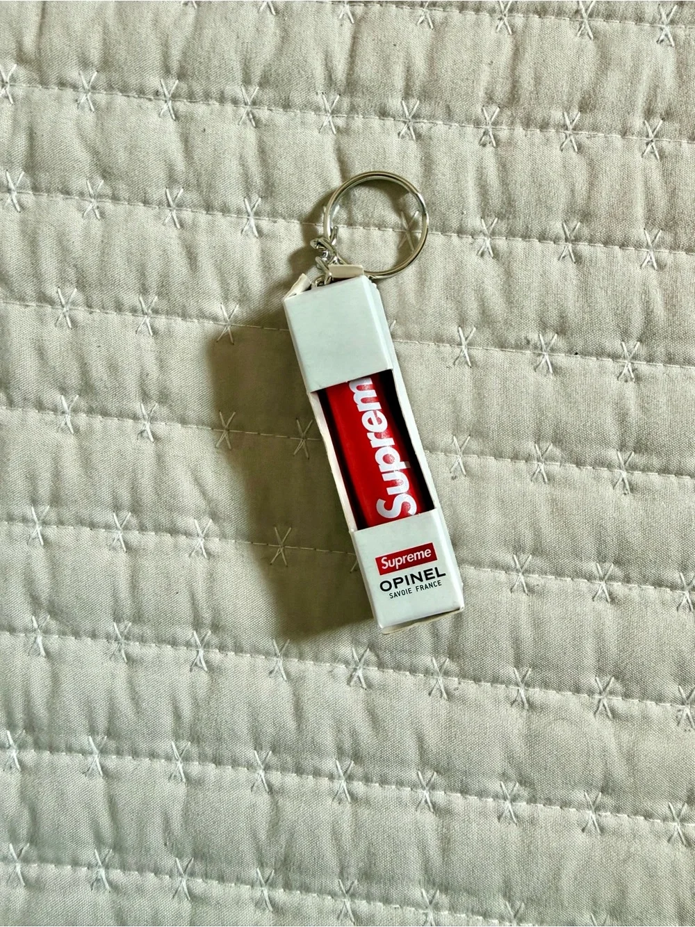 Supreme Red and White Opinel Keychain Money Clip